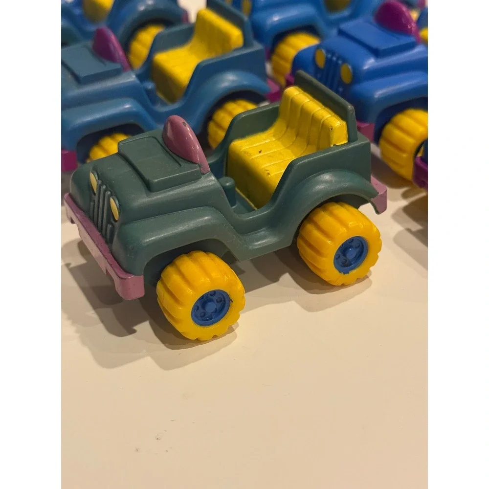 Vintage 1988 McDonalds Happy Meal Toy Lot 6 Jeep Cars Blue Teal Yellow 80s Retro